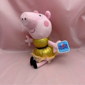 ✨ Peppa Pig Hollywood Peppa Plush Doll 11” Gold Dress Just Play Hasbro 2023
